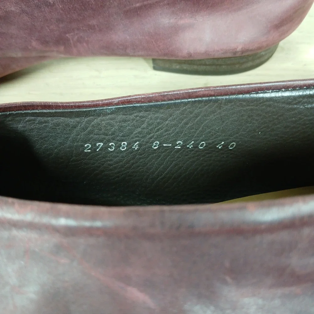 Coclico Flats Womens 9 Burgundy Leather Asymmetrical Slip On Ballet Artisan